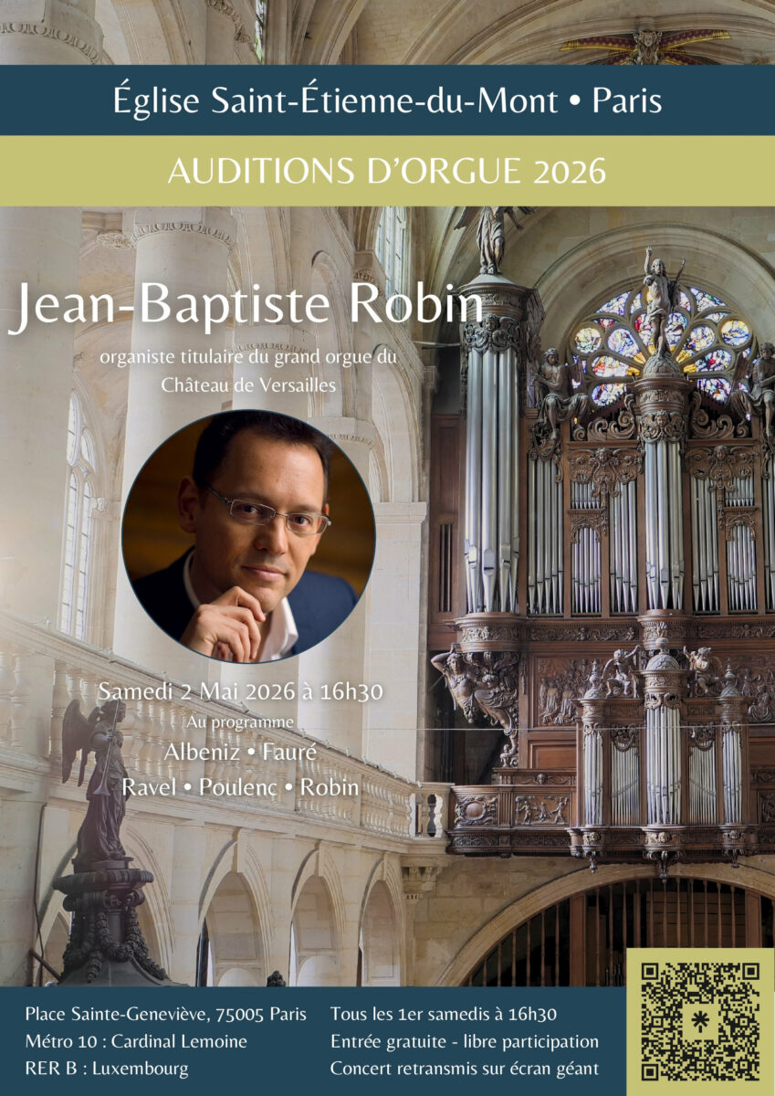 Affiche audition d'orgue du 2 mai 2026