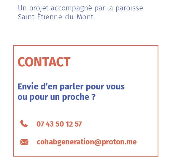 Cohabitation intergénérationnelle tracts recto contact
