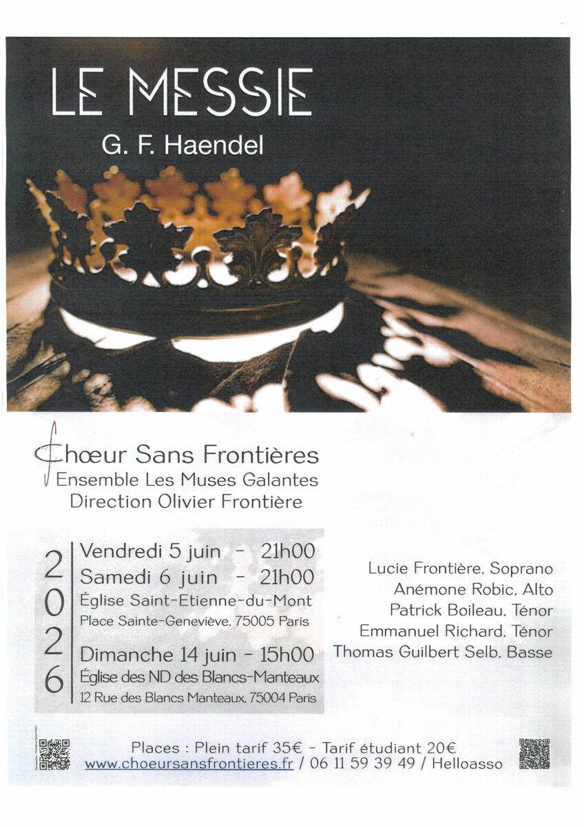 Concert Choeur sans frontières 5 et 6 juin 2026