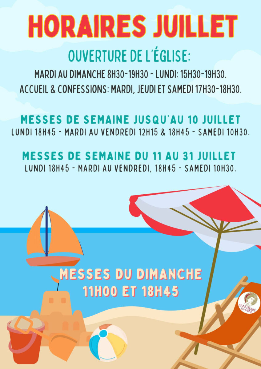Horaires Juillet 2026