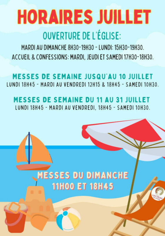 Horaires Juillet 2026